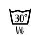 Väggdekor - Tvättsymbol 30° Vit