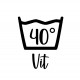 Väggdekor - Tvättsymbol 40° Vit
