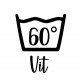 Väggdekor - Tvättsymbol 60° Vit