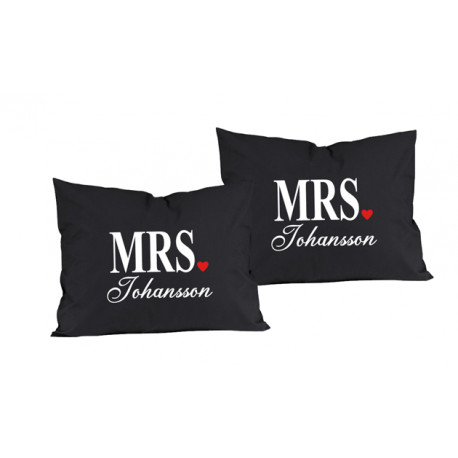 Örngott 2-pack - MRS & MRS med Efternamn
