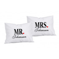 Örngott 2-pack - MR & MRS med Efternamn