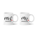 Muggar 2-pack - Mr & Mrs med efternamn