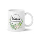 Mugg  med namn - Vit blomma