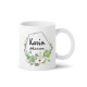Mugg  med namn - Vit blomma