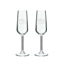 Champagneglas 2 pack  - Mr & Mrs med efternamn