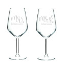 Vinglas 2 pack  - Mr & Mrs med efternamn