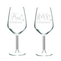 Vinglas 2 pack  - Herr & Fru med efternamn
