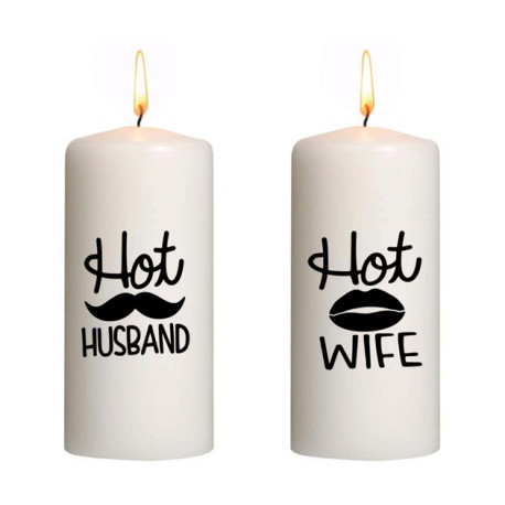 Blockljus 2 pack  - Hot HUSBAND & Hot WIFE