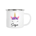 Emaljmugg med namn - Unicorn