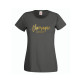 Dam T-shirt med text - Champagne please