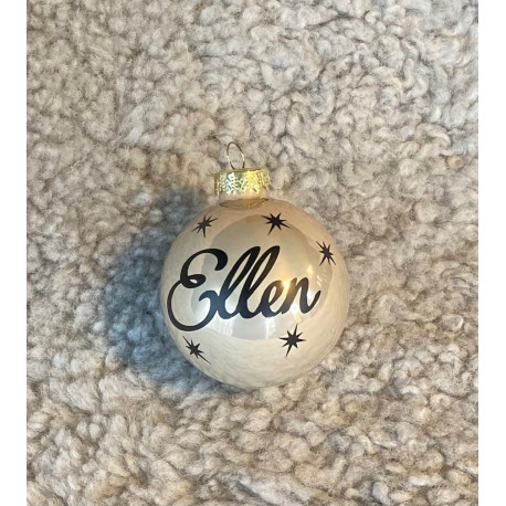 Julkula med namn - Ljusbrun blank