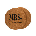 Grytunderlägg 2 pack - MR & MRS med efternamn