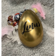 Plåt Påskägg med Namn - Guld