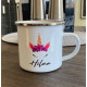 Emaljmugg med namn - Unicorn