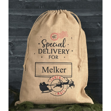 Julklappssäck med namn - Special DELIVERY FOR