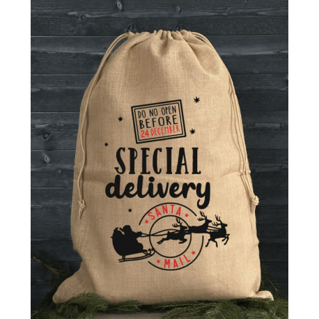 Julklappssäck med namn - Special DELIVERY FOR