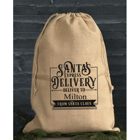 Julklappssäck med namn - SANTA'S EXPRESS