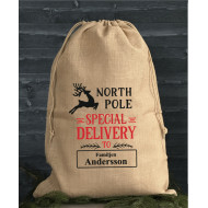 Julklappssäck med namn - NORTH POLE Delivery