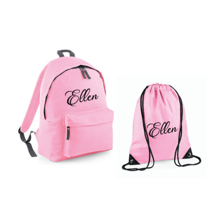 Ryggsäck och Gympapåse med namn - Medeli