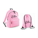 Ryggsäck och Gympapåse med namn - Medeli