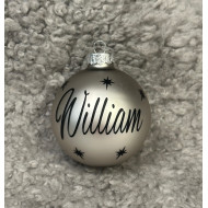 Julkula med namn - Silver matt