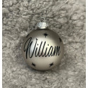 Julkula med namn - Silver matt